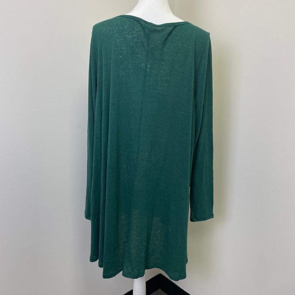 NEW Torrid Green Linen Blend Drop Shoulder Hi-Low Tunic Top 3 3X 22-24 - Picture 6 of 15